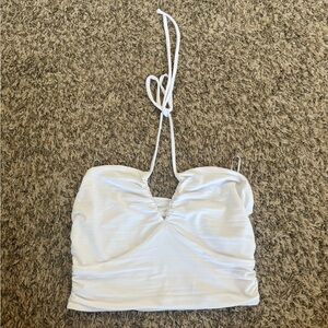 Abercrombie & Fitch White Ruched Camisole